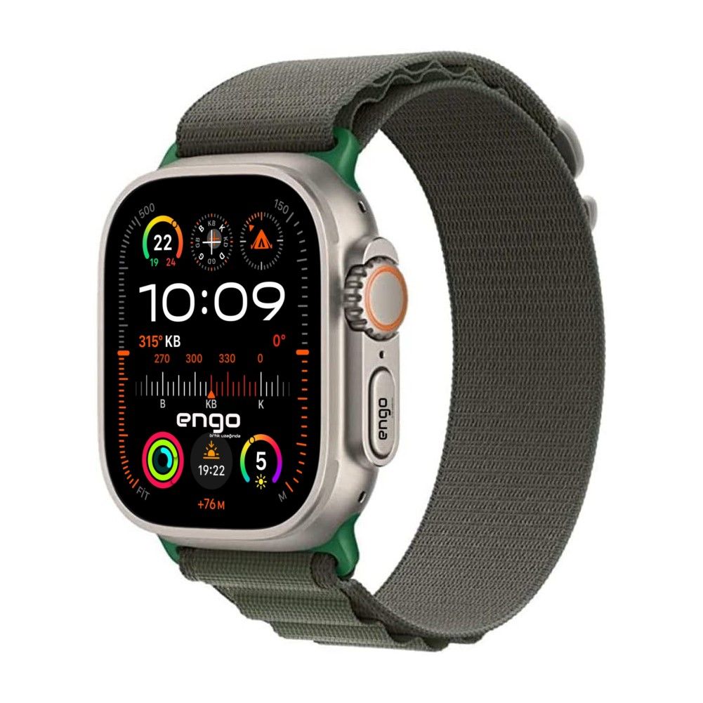 Apple Watch Ultra 2 Alpine Loop Kordon 49mm Küçük Orta Büyük Yeşil