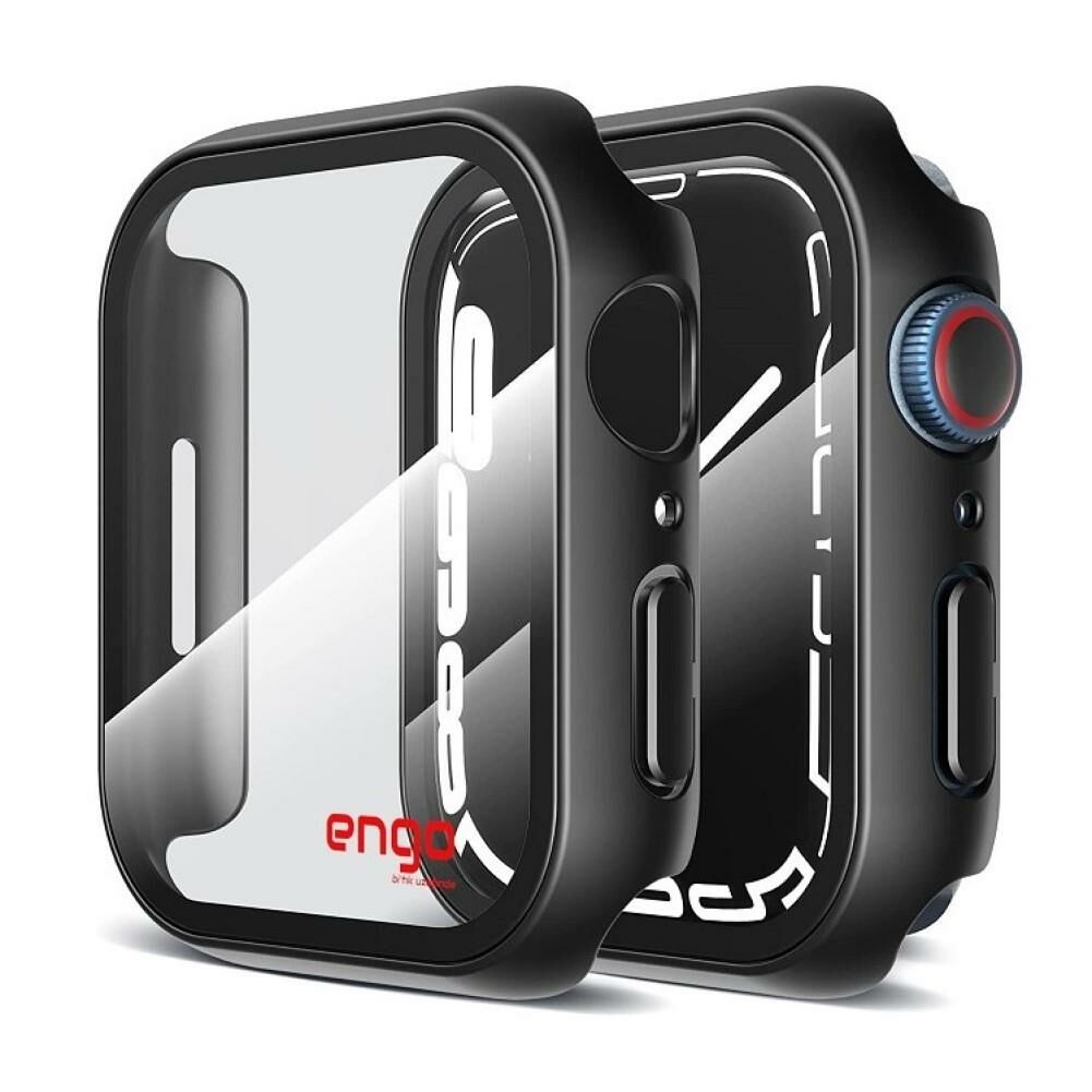 Apple Watch 7 Ekran Koruyucu Kılıf Sert PC Kasa Watch 7 41mm Siyah