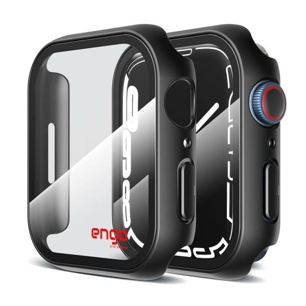 Apple Watch 7 Ekran Koruyucu Kılıf Sert PC Kasa Watch 7 41mm Siyah