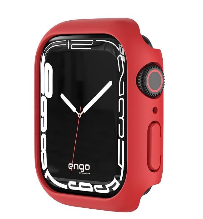 Apple Watch 7 Ekran Koruyucu Kılıf Sert PC Kasa Watch 7 41mm Kırmızı