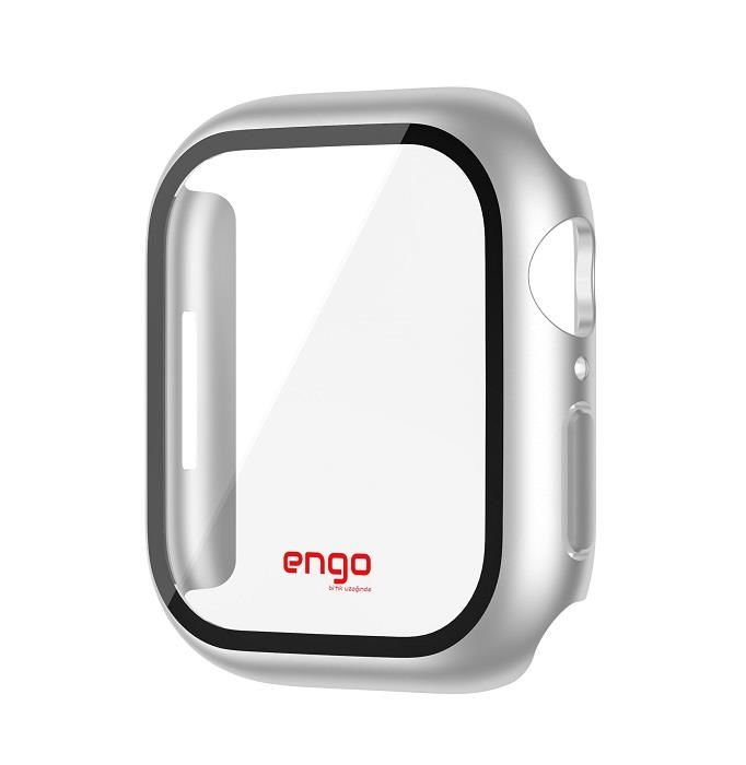 Apple Watch 7 Ekran Koruyucu Kılıf Sert PC Kasa Watch 7 41mm Gümüş