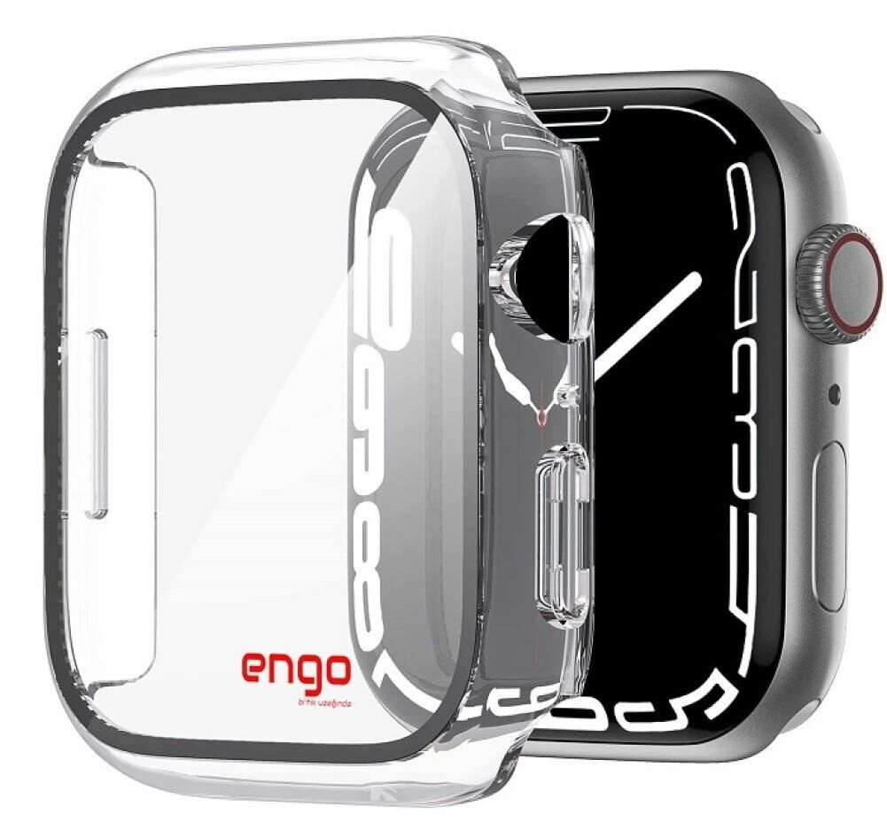 Apple Watch 7 Ekran Koruyucu Kılıf Sert PC Kasa Watch 7 41mm Şeffaf