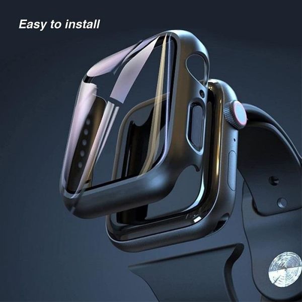 Apple Watch 7 Ekran Koruyucu Kılıf Sert PC Kasa Watch 7 45mm Mavi