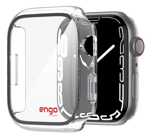 Apple Watch 7 Ekran Koruyucu Kılıf Sert PC Kasa Watch 7 45mm Şeffaf