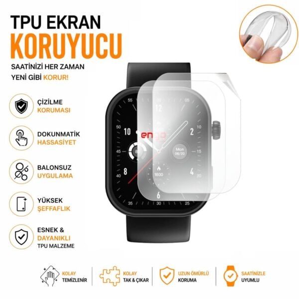 Zeblaze Btalk Plus Ekran Koruyucu TPU Şeffaf 2'li Set
