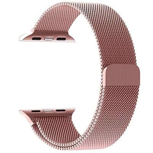 Apple Watch Kordon 42 mm Paslanmaz Çelik Manyetik Kapatmalı Kayış Rose Gold