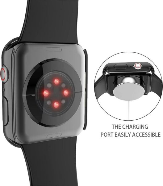 Apple Watch 9 Ekran Koruyucu Kılıf Sert PC Kasa Watch 9 45mm