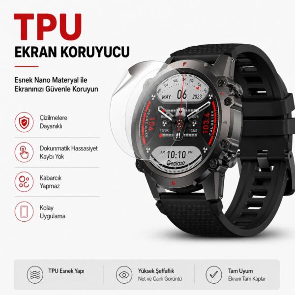 Zeblaze Vibe 7 Ekran Koruyucu TPU Şeffaf 2 Adet