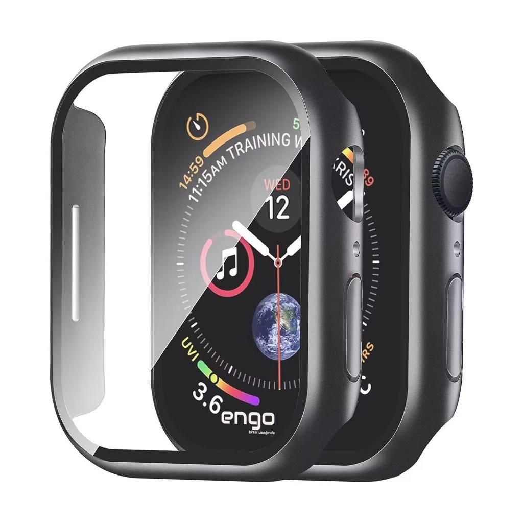 Apple Watch 9 Ekran Koruyucu Kılıf Sert PC Kasa Watch 9 41mm Siyah