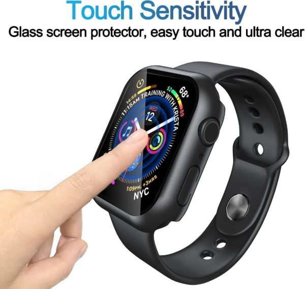 Apple Watch 9 Ekran Koruyucu Kılıf Sert PC Kasa Watch 9 41mm Siyah