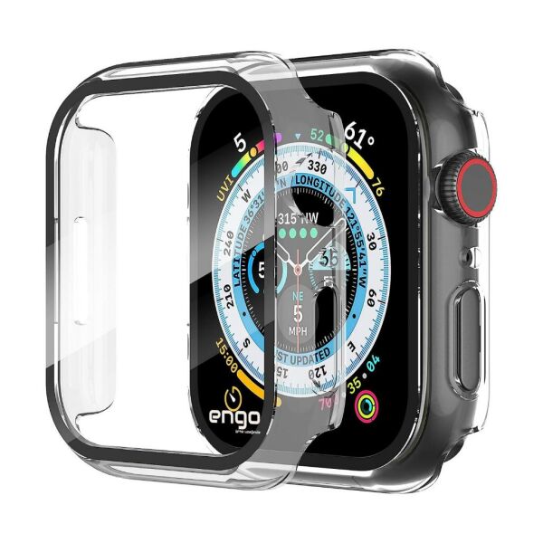 Apple Watch 9 Ekran Koruyucu Kılıf Sert PC Kasa Watch 9 41mm Şeffaf