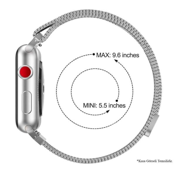 Apple Watch Kordon 40 mm Paslanmaz Çelik Manyetik Kapatmalı Kayış