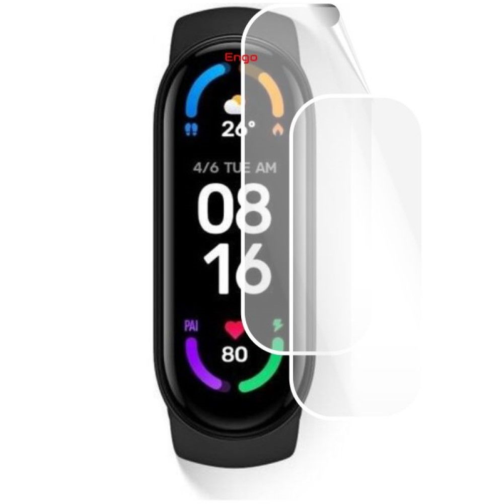 Xiaomi Mi Band 6 Ekran Koruyucu Tam Kaplama Şeffaf TPU Film 2 Adet