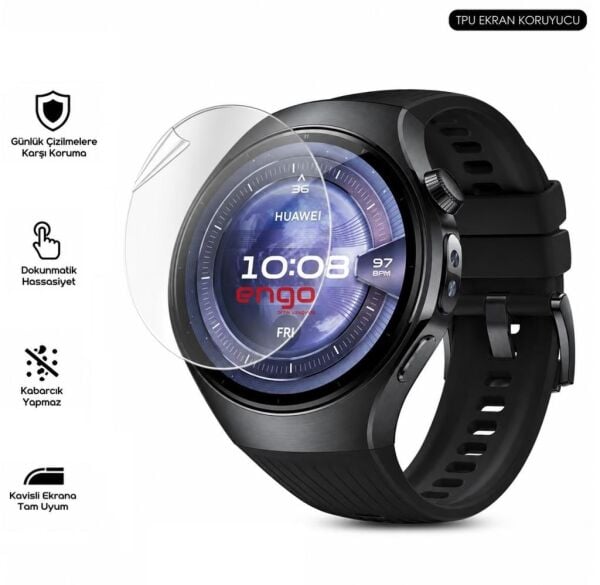 Huawei Watch 5 Ekran Koruyucu 46mm TPU Şeffaf 2 Adet