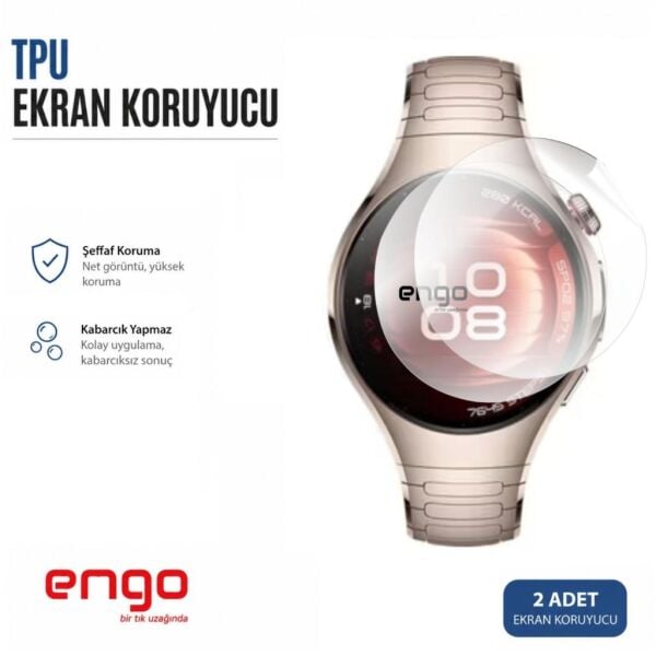Huawei Watch 5 Ekran Koruyucu 42mm TPU Şeffaf 2 Adet