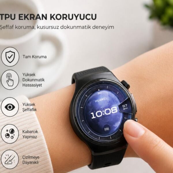 Huawei Watch 5 Ekran Koruyucu 42mm TPU Şeffaf 2 Adet