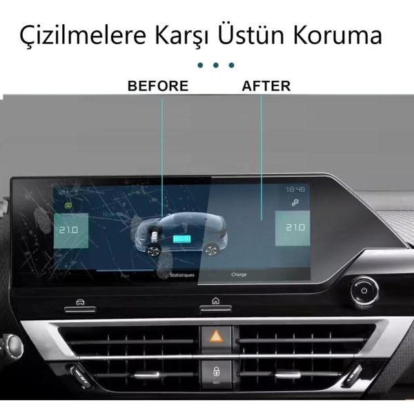 Citroen E-C4 10 inç Mat Ekran Koruyucu Multimedya Navigasyon