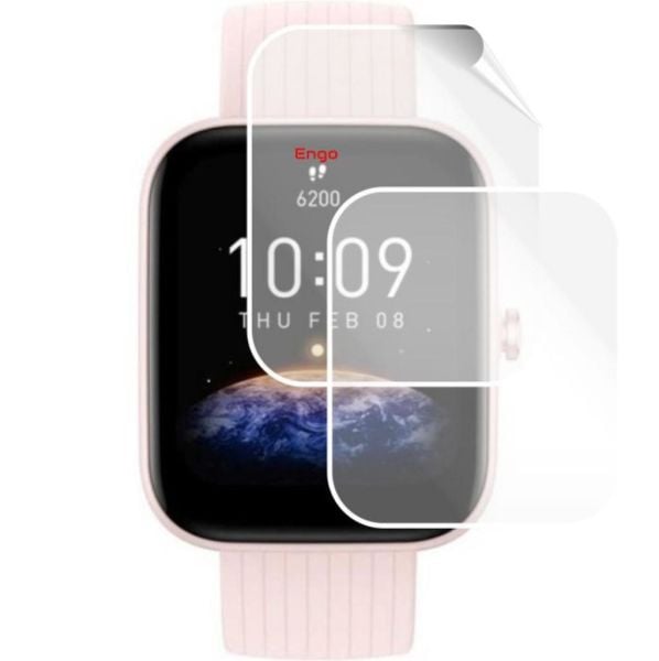Amazfit Bip 3 PRO Ekran Koruyucu Tam Kaplama Şeffaf TPU Film 2 Adet