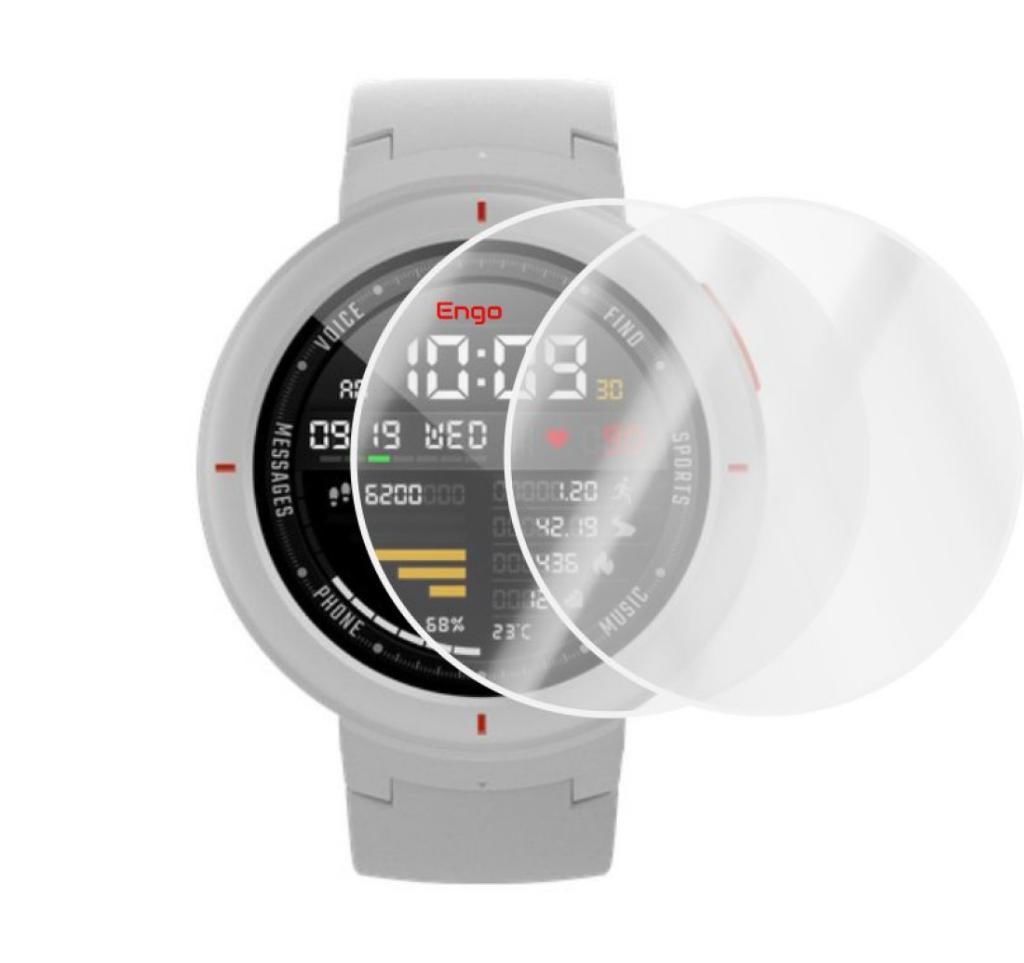 Amazfit Verge Saat Ekran Koruyucu Tam Kaplama Şeffaf TPU Film 2 Adet