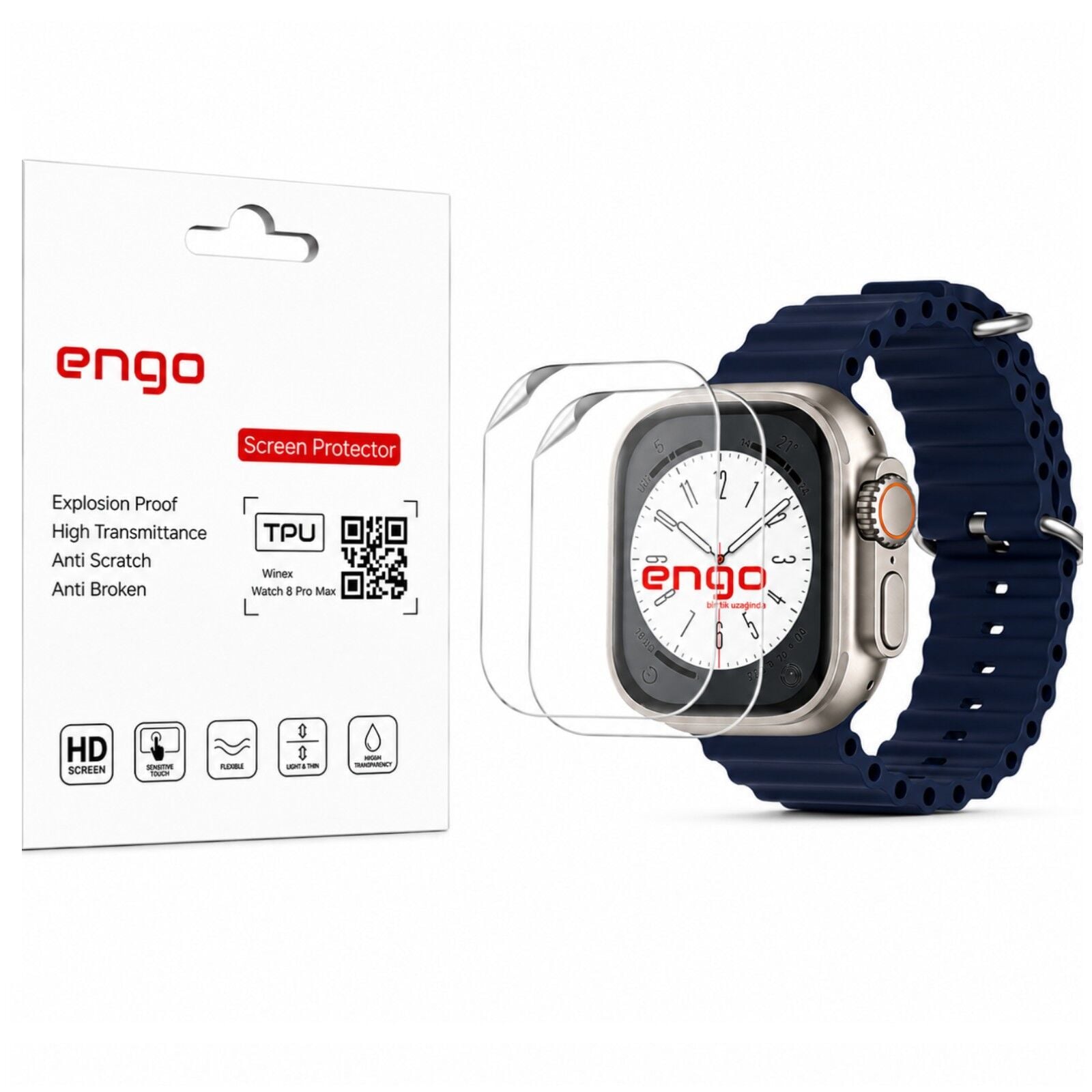 Winex Watch 8 Pro Max Ekran Koruyucu TPU Şeffaf Film 2 Adet