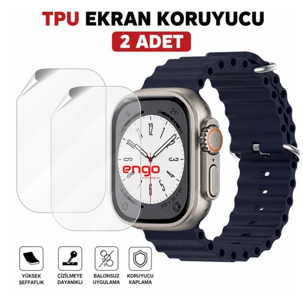 Winex Watch 8 Pro Max Ekran Koruyucu TPU Şeffaf Film 2 Adet
