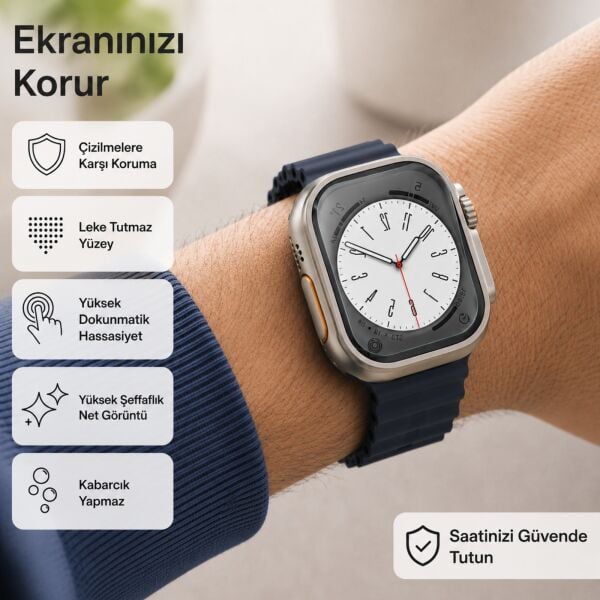 Winex Watch 8 Pro Max Ekran Koruyucu Nano Şeffaf 2 Adet