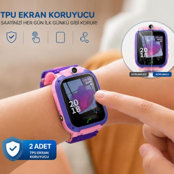 BabySmart Q12 Ekran Koruyucu TPU Şeffaf Film 2 Adet