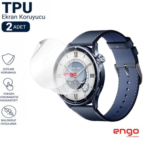 Xiaomi Watch S5 46mm Ekran Koruyucu TPU Şeffaf Film 2 Adet