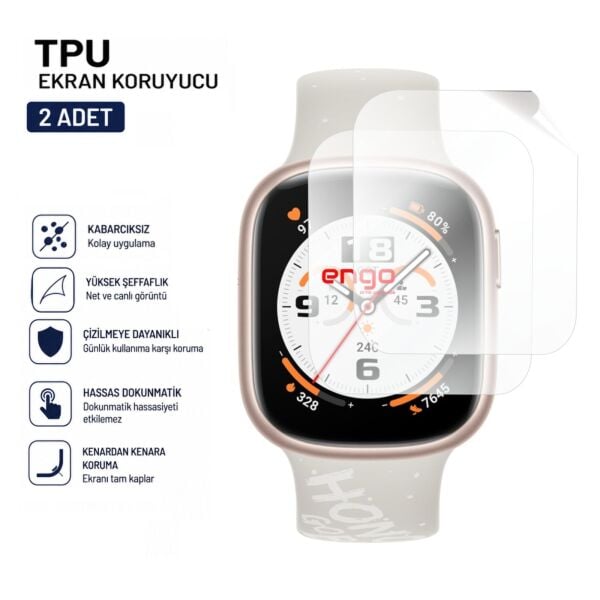 Honor Watch 4 Ekran Koruyucu TPU Şeffaf Film 2 Adet