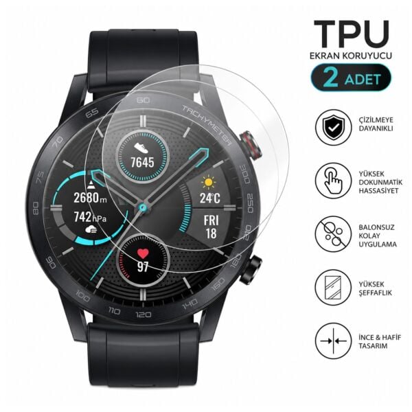 Honor MagicWatch 2 46mm Ekran Koruyucu TPU Film 2 Adet