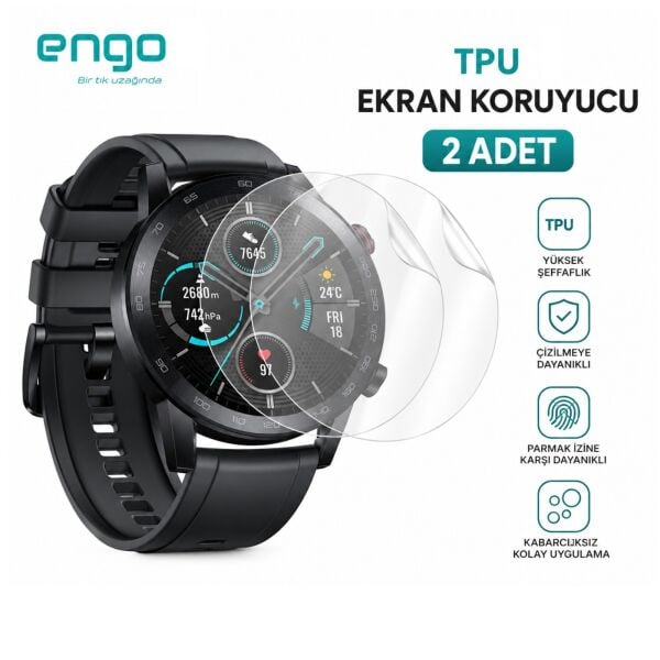 Honor MagicWatch 2 46mm Ekran Koruyucu TPU Film 2 Adet