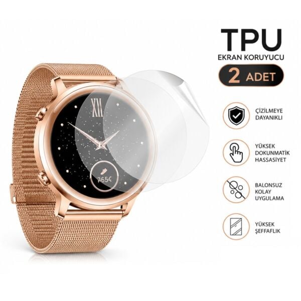 Honor MagicWatch 2 42mm Ekran Koruyucu TPU Film 2 Adet