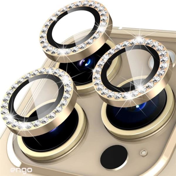 Apple iPhone 14 Pro / 14 Pro Max Kamera Koruyucu Swarovski Taşlı