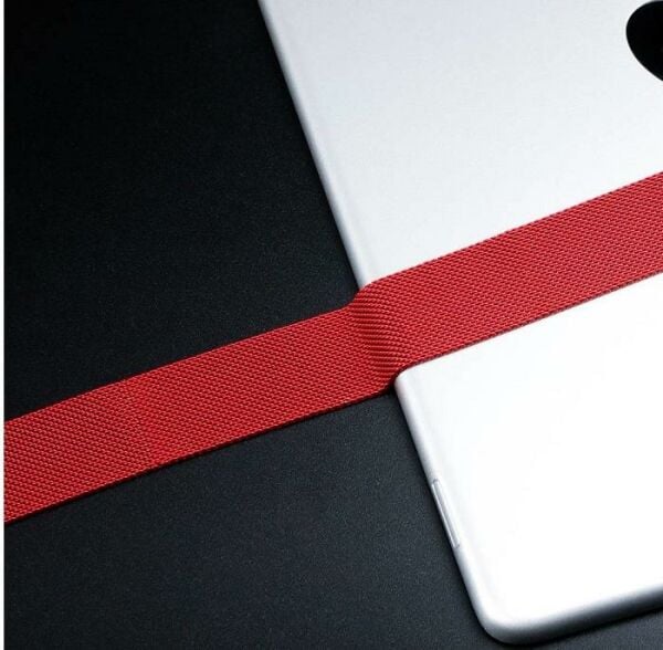 Apple Watch 7 Kordon 41mm Paslanmaz Çelik Manyetik Kapatmalı Kırmızı