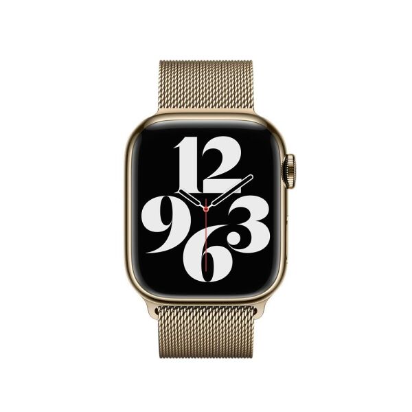 Apple Watch 7 Kordon 41mm Paslanmaz Çelik Manyetik Kapatmalı Gold