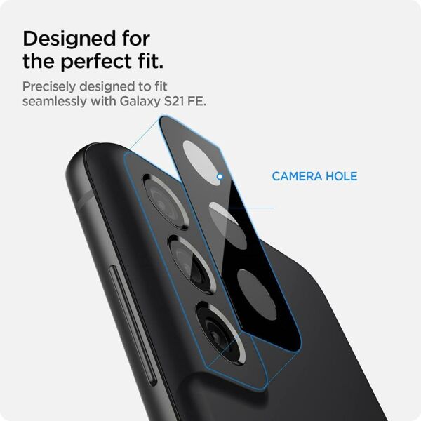 Samsung Galaxy S21 FE Kamera Koruyucu Temperli Koruma Siyah