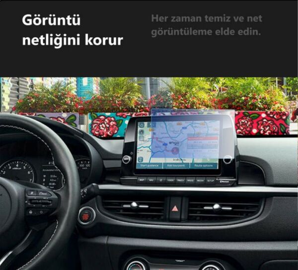 Kia Picanto 8 İnç Multimedya Ekran Koruyucu Nano Şeffaf