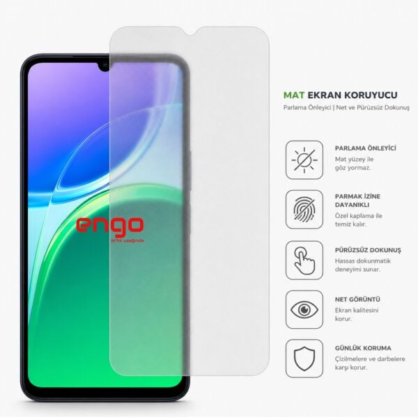 Vivo Y05 Mat Ekran Koruyucu 6.74 inç 9H Nano Şeffaf