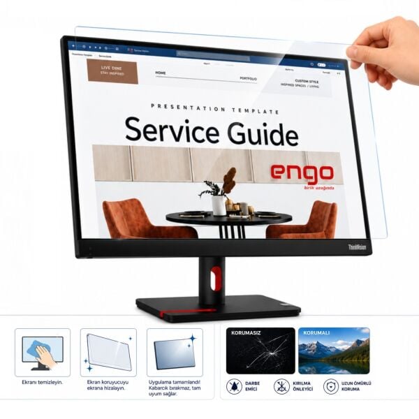 Lenovo ThinkVision S24i-30 Ekran Koruyucu 23.8 inç Parlak