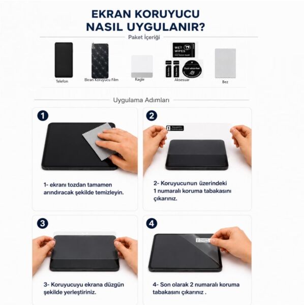 Hiking A52 Hayalet Ekran Koruyucu 9H Nano Şeffaf 6.74 inç