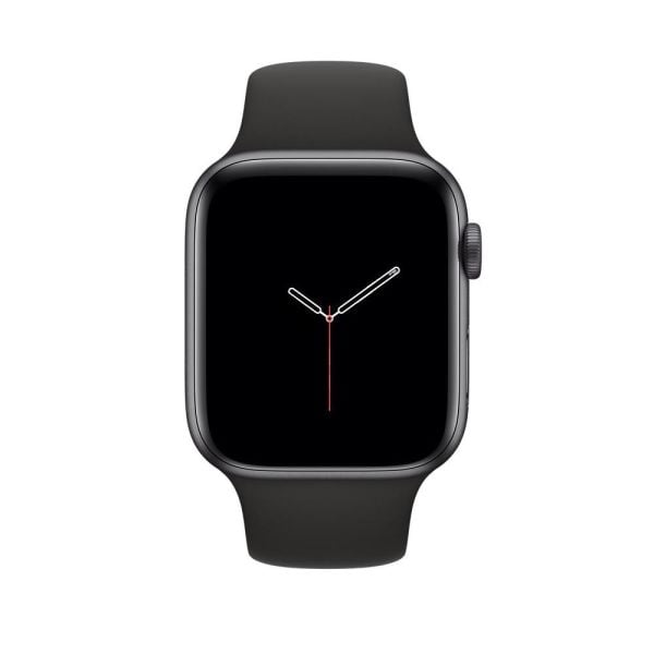 Apple Watch Kordon Watch SE Spor Kordon Silikon 44mm Siyah