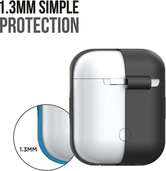 Apple AirPods Kılıf 1&2.Nesil Uyumlu Kablosuz Şarj Destekli Kılıf Siyah