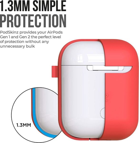 Apple AirPods Kılıf 1&2.Nesil Uyumlu Kablosuz Şarj Destekli Kılıf Kırmızı