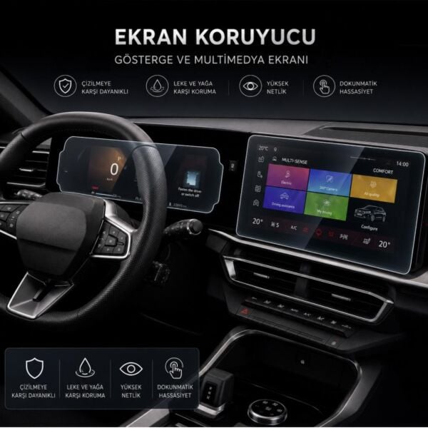 Renault Boreal Ekran Koruyucu Multimedya & Gösterge Parlak