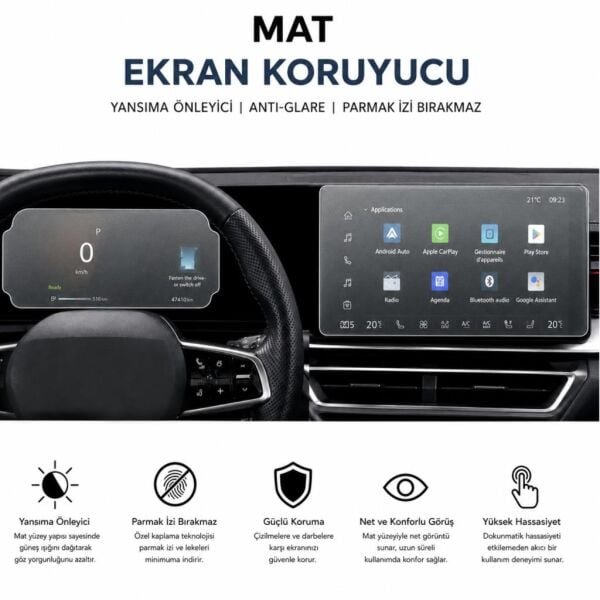 Renault Boreal Mat Ekran Koruyucu Multimedya & Gösterge