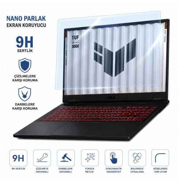 Asus TUF Gaming A16 16 inç Ekran Koruyucu 9H Nano Şeffaf