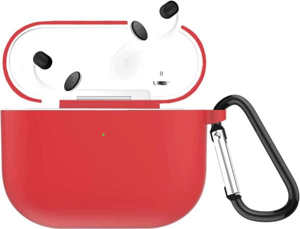 Apple AirPods Kılıf 3.Nesil Uyumlu Kablosuz Şarj Destekli Kılıf Kırmızı