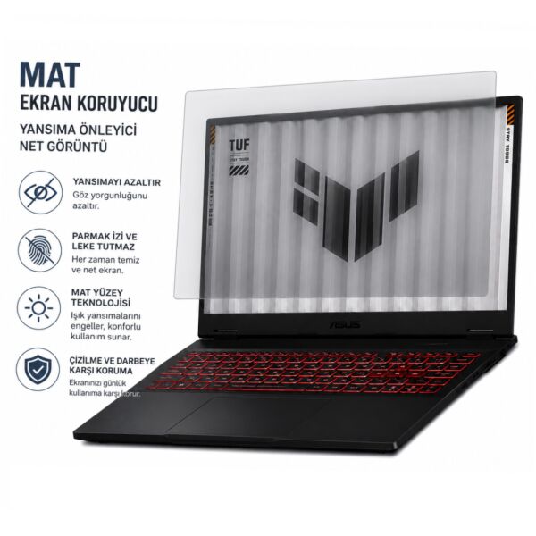 Asus TUF Gaming A16 16 inç Mat Ekran Koruyucu Nano Şeffaf