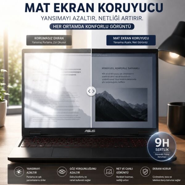 Asus TUF Gaming A16 16 inç Mat Ekran Koruyucu Nano Şeffaf
