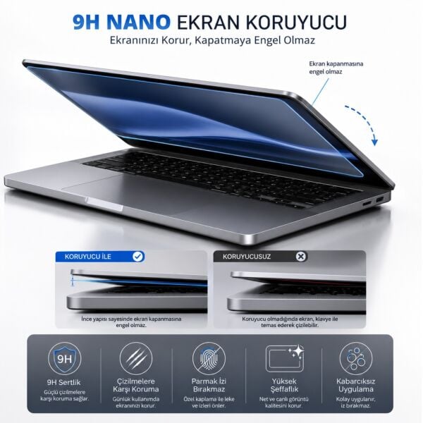 Asus TUF Gaming A16 16 inç Mat Ekran Koruyucu Nano Şeffaf